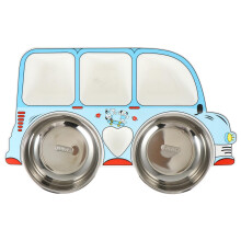 Car Shaped Kids Plate with Detachable Sections, Microwave Safe Toddler Divided Dinner Plate