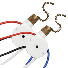 2PCS Ceiling Fan Lights  ZingEar ZE-208S E89885 3 Speed 4 Wire Fan  Pull Chain ,Fan Lights ,Bronze