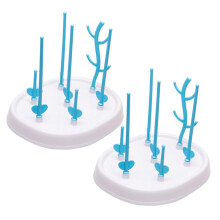 Baby Bottle Drying Rack with Drain Board, Detachable Holder for Bottles and Accessories, White