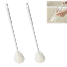 2 PCS Silicone Bottle Brush Set, 360 Flexible Scratch Long Handle Baby and Water Bottle Cleaner