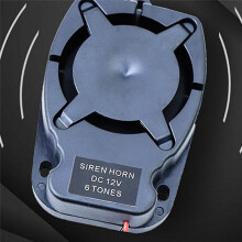 Alarm Horn Siren Buzzer 12V Six-Tone 110 Points Small Size and Easy to Install High Decibel Flat Body Small Siren Horn