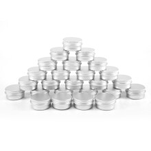 25 Pieces Aluminum Tins, Cream Jars, Empty Metal Jars, Small Tins, Cream Jars with Lids for Lip Balm, Cosmetics, Cream Samples, Nail Art