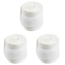 3 Pc Sangle de Sport en Coton Élastique 2.5M Bandage de Boxe pour Sanda Muay Thai Mma Taekwondo Emballage de Gants à la Main Blanc