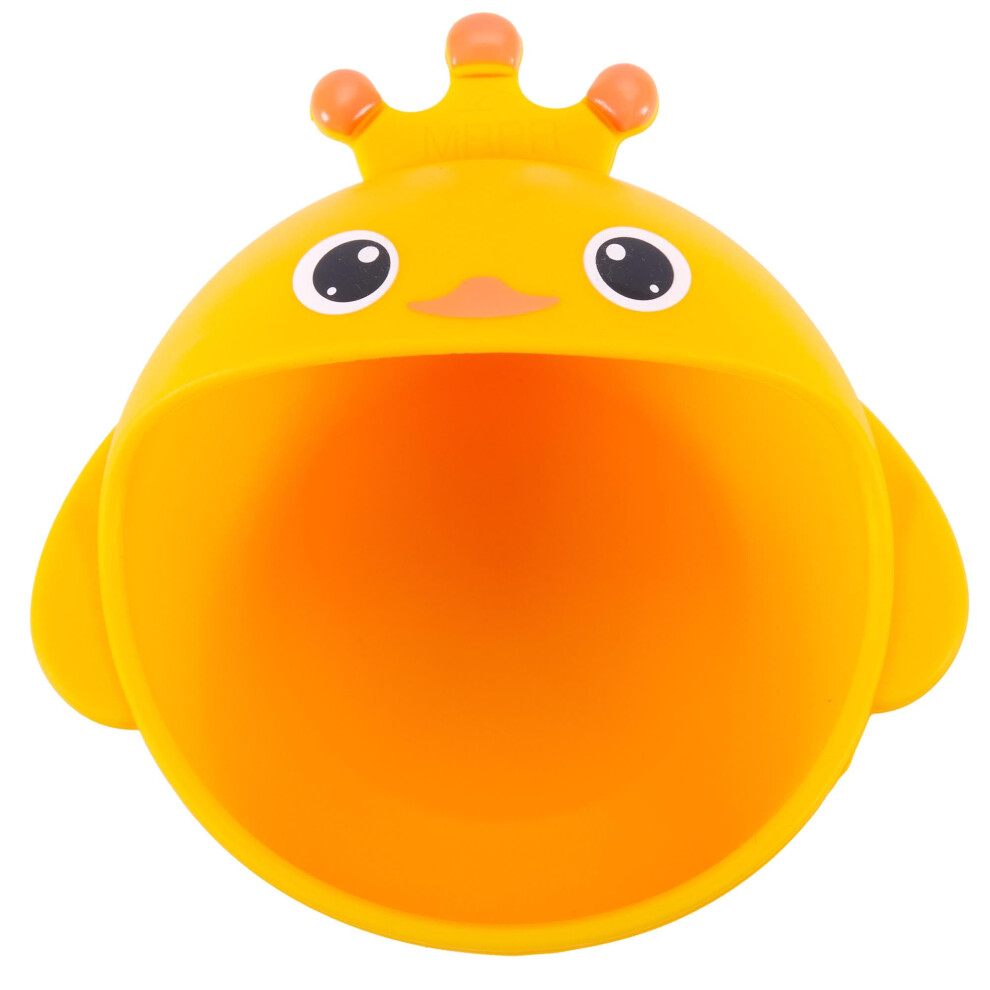 Baby Suction Bowl With Strong Suction Base, Bpa Toddler Silicone Duck Design, Microwave Safe Yellow