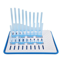 Bottle Drying Rack with Removable Drainer Tray for Baby Bottles Cups Mugs Compact Easy Clean Blue