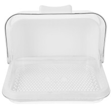 Baby Bottle Organizer with Draining Box and Flip Cover for Pacifiers and Feeding Supplies White
