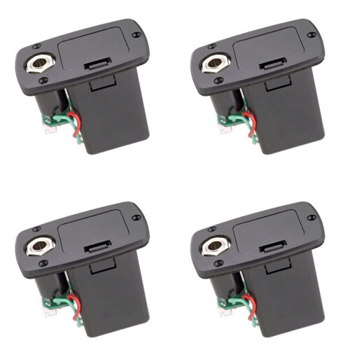 4X ABS 9V Gitarr Pickup BatteriväSka Box för Elektrisk Akustisk Gitarr Bas FöRvaringslock Byte