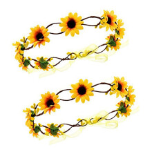 2X Blumen Herbst Sonnenblume Krone Haar Schmuck Braut Tiara Urlaub Haar mit Sonnenblume Haar Schmuck