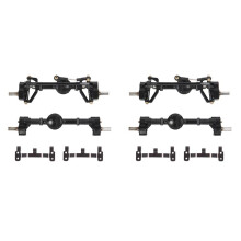 2X Vordere und Hintere Portal Achse mit Metall GestäNge Halterung für MN D90 MN-90 MN98 MN99S MN45 1/12 RC Auto Upgrade Teile