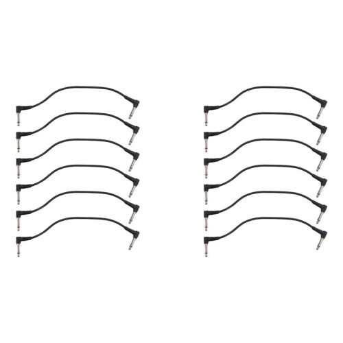 12PCS 6 Inch Guitar Patch Cables, Black Guitar Pedal Cable Effect Cable Cord