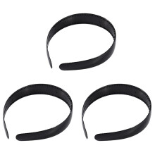 3X Lady Black Plastic Hair Hoop Headband Ornament Teeth