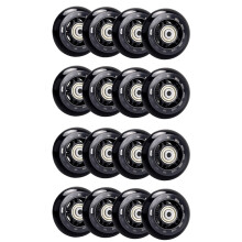 16 Pack Inline Skate Wheels, Indoor/Outdoor Roller Skate Wheels, Replacement Wheels with Bearing 64mm