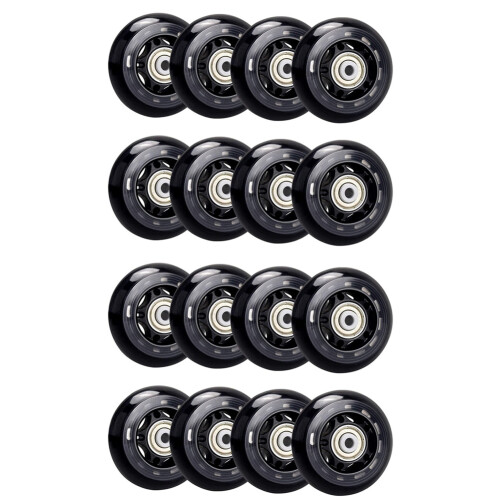 16 Pack Inline Skate Wheels, Indoor/Outdoor Roller Skate Wheels, Replacement Wheels with Bearing 64mm