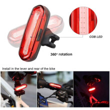 2X Ultra Bright LED Bike Tail Light, USB Rechargeable Bicycle Rear Light, IPX6 Waterproof and Easy Install Helmet Light