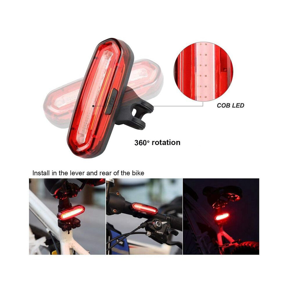 2X Ultra Bright Led Bike Tail Usb Rechargeable Bicycle Rear Ipx6 Waterproof And Easy Install Helmet Light 4712771178906