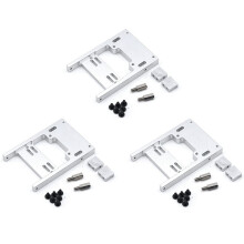 3X 1/16 RC Car Metal Steering Servo Warehouse Upgrade Fixed Mount Bracket for WPL B1 B14 B16 B24 C24 C14 RC Car-Silver