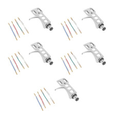 5X Giradischi Universale LP Disco Giradischi Phono Headshell Lega di Alluminio Un 4 Pin con Cavi OFC per Giradischi Un Trasmissione Diretta