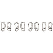 8PCS Boat Marine Stainless Steel Egg Shape Spring Snap Hook Clips Quick Carabiner Outdoor Buckle