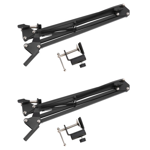 2X Pro Desktop Microphone Holder Suspension Scissor Arm Microphone Stand Table Mounting Clamp for Samson