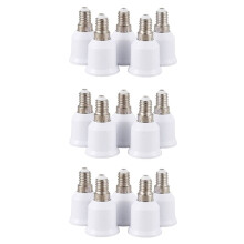 15 Pcs E14, E27 Adapter Base Screw LED Light Bulb Bulb Socket Converter, White