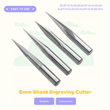 4 Stück 6 mm Schaft Gravierfräser Holzschnitzwerkzeug V-Förmiger Schaftfräser CNC-Fräser Gravierfräser für Acryl, Holz,