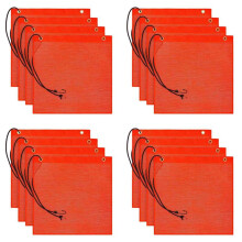 16 StüCke 18X18 Zoll Mesh Sicherheits Flaggen Orange Warnen Flagge Bungee Sicherheits Flagge Gute Sichtbarkeit Wetterfeste Flagge mit ÖSen