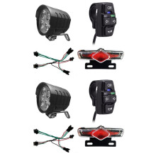 2X Bike Front and Ebike Rear Light Set Input 36V 48V 52V 60V with DK336 Light Horn Turning E-Bike Light