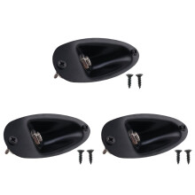 3X Black Boat Style 1/4Inch Guitar Pickup Output Input Jack Plug Socket for Fd Strat Guitar