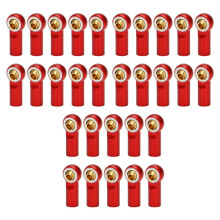 30Pcs M3 Barra de Acoplamiento de la Articulación de RóTula Focas Cabeza de Bola Barra de Lazo Fin de 1/10 RC Camión Coche Camión Calesa Rojo