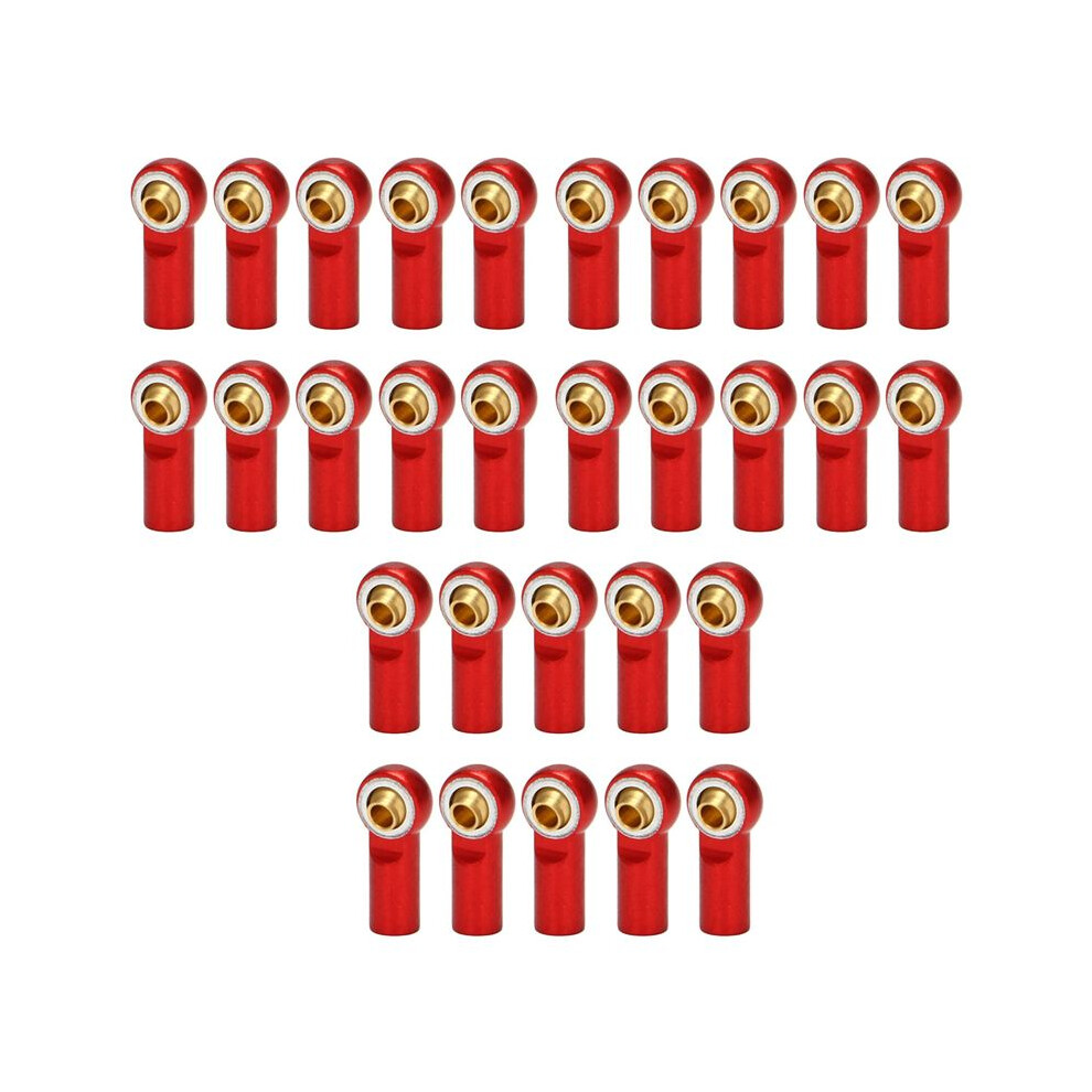 30Pcs M3 Joint Link Bar Rod Seals Tie Rod End For 1/10 Rc Truck Car Truck Buggy Red 6032371681827