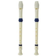 2X Music Instrument 6 Holes Soprano Flute Recorder White