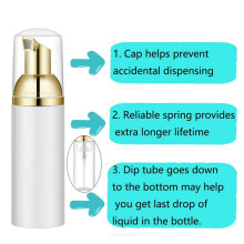 Bottiglia di Schiuma da 50 Ml / 1,7 Once con Pompa D'Oro, 12 Pezzi, Dispenser di Schiuma da Viaggio Vuoti Oro + Bianco