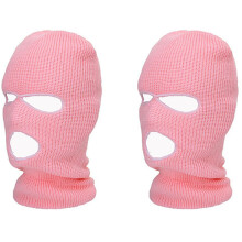 2X Cubierta de Cara Completa Máscara de Esquí Sombrero 3 Agujeros Unisex Rosa
