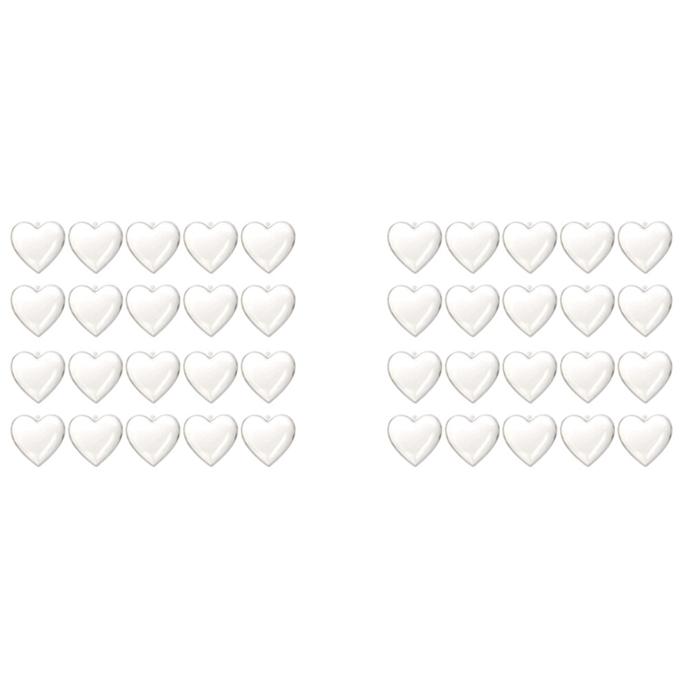 40Pcs Heart Shape Christmas Balls Plastic Transparent Xmas Decorations 2021 Fillable New Year Diy Beautiful Home(C) 6033970333483