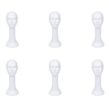 6X Langer Hals Weiblicher Schaum Kopf Modell Brille Haar PerüCke Schaufensterpuppe Hut Ständer