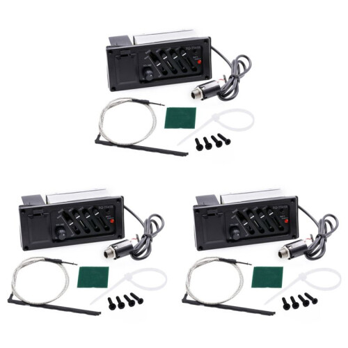 3X 4-Bands EQ Equalizer Piezo Pickup för EQ-7545R Pre-Amp Akustisk Gitarr Preamp Tuner