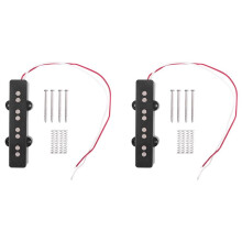 2X Pro Electric Bass Open Type Noiseless Bridge Pickup for 4 String Jazz Bass Jb Style,Black 95X18.3mm