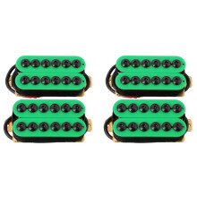 4Pcs Double Coil Electric Guitar Humbucker Pickup Bridge&Neck Ceramic Magnet Invader Style Punk Green