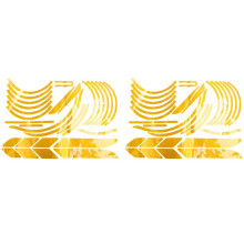 2 Set Reflective Stickers Scooter Full Set Stickers for  Series Kickscooter Foldable Stickers(Yellow)