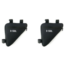 2X B-SOUL 4 Color Outdoor Triangle-Shape Waterproof Cycling Bag Bicycle Saddle Bike Bags(Black)