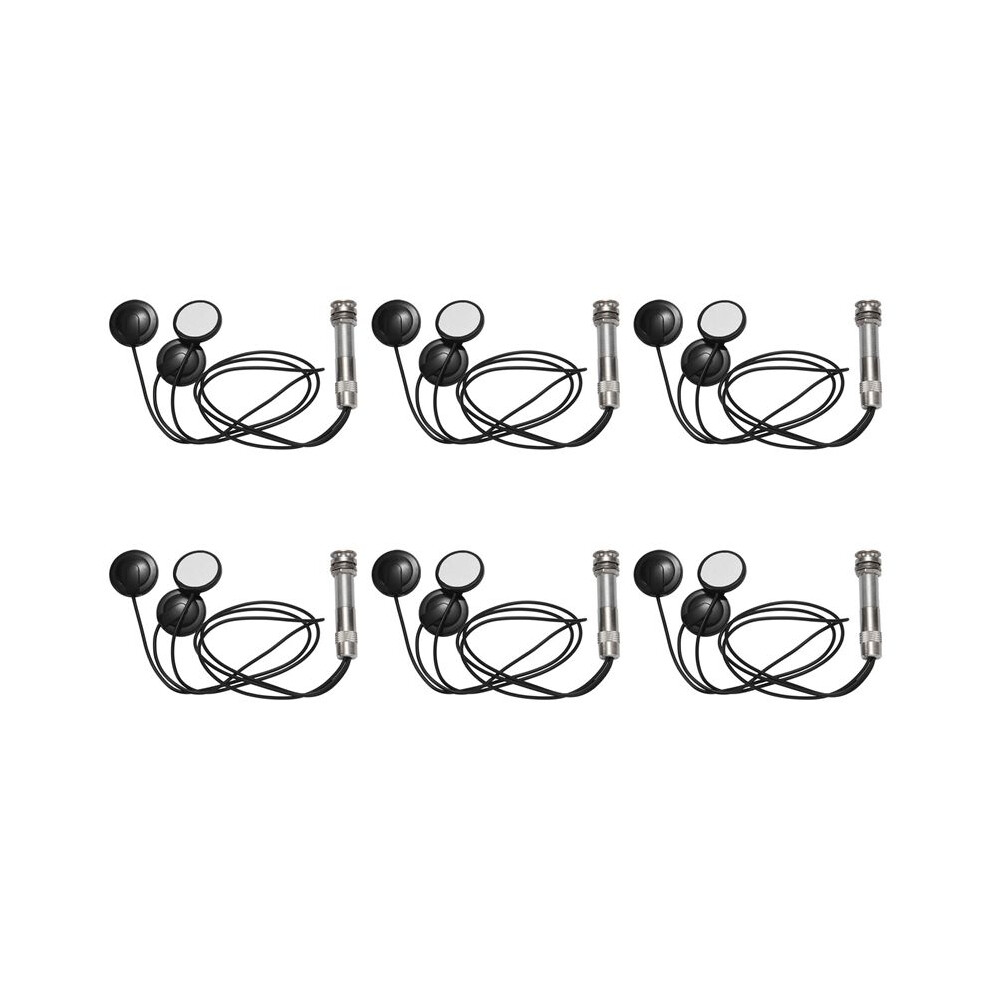 6X Universal Pickup Piezo 3 Transducer 6.35Mm For Acoustic Guitar Ukulele Mandolin Silver/Black 6032340220194