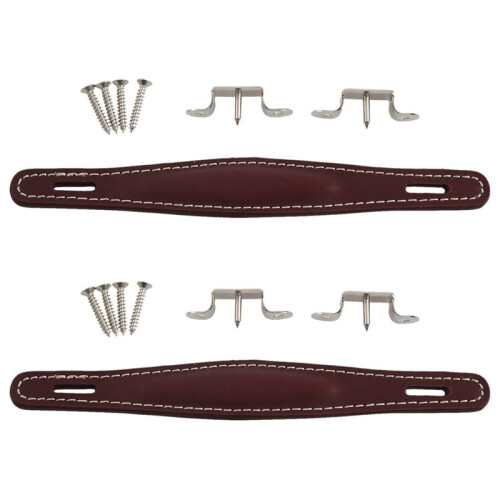 2X Pure Vintage Amplifier Handle - Brown, Stitched Leather