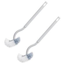 2X Toilet Brush with Soft Bristle Toilet Brush Wall Mounted Cleaning Brush WC Brush Deep Cleaning Compact Handle
