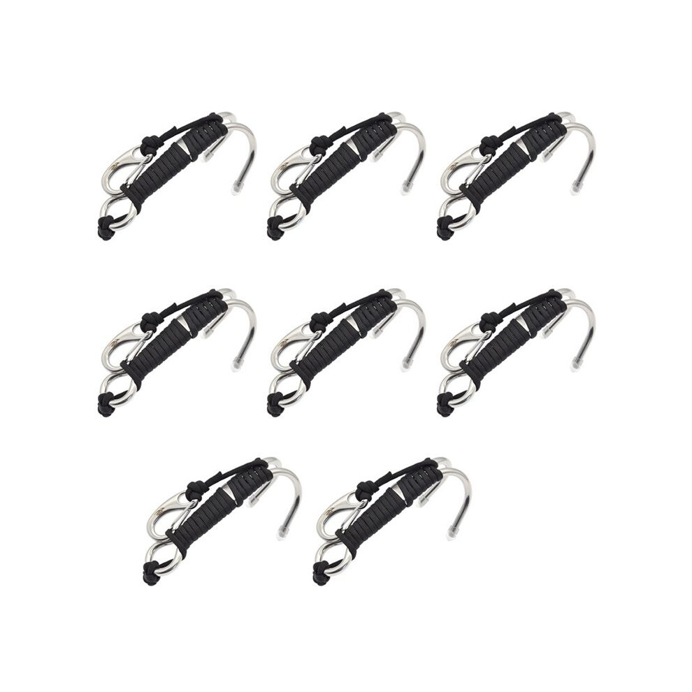 Photos - Diving Accessory 8X KEEP DIVING Scuba Diving Double Dual Stainless Steel Drift Hook with and Clips Hook Black