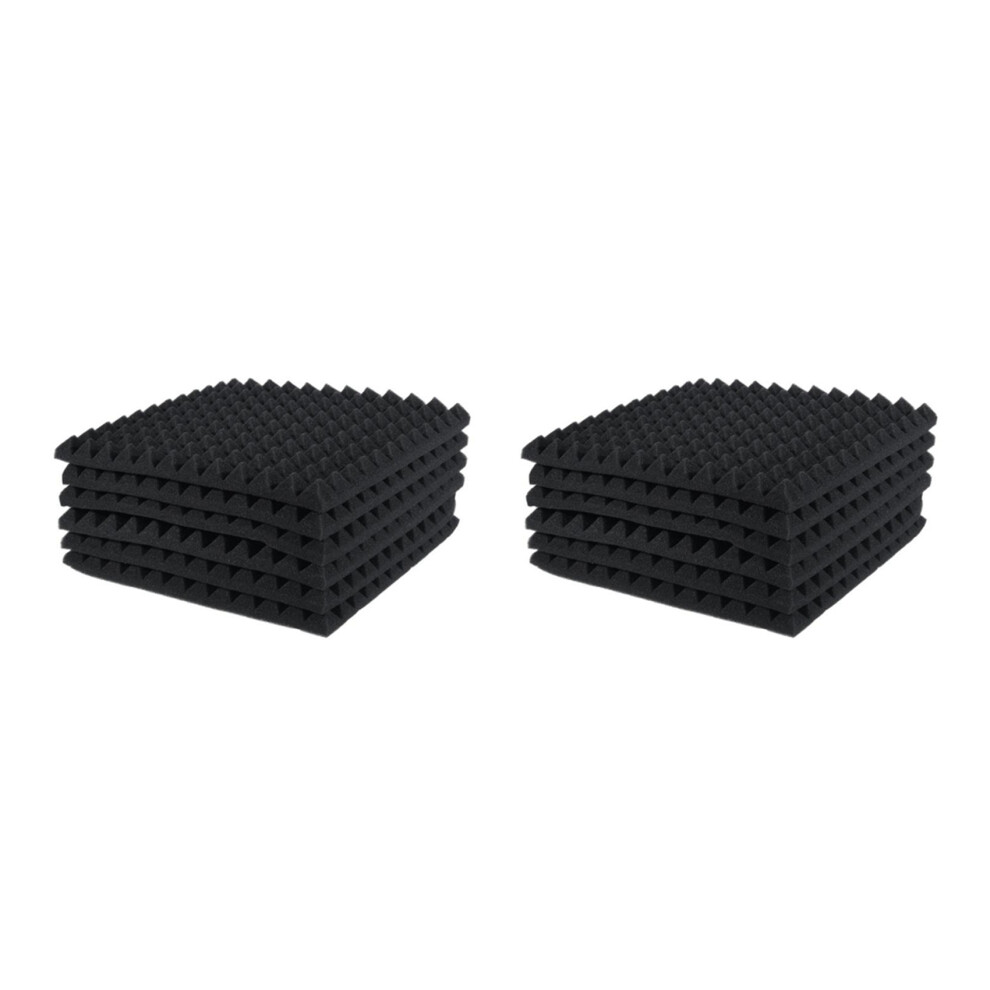 12 Pcs Acoustic Panels Foam Board Studio Sound-Absorbing Firewall Wedge Tiles Helps Reduce Echo And Unnecessary Noise 6034163703021