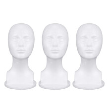 3X Styropor Schaufensterpuppe Schaum Kopf Modell Brille Hut PerüCke Display StäNder
