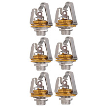 6Pcs 1/4 Inch 6.35mm Stereo Input Jack Plug Socket for Electric Guitar Bass, Guitar Pickup Output Jack, Guitar Parts