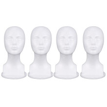 4X Maniquí de Espuma de Poliestireno Cabeza de Espuma Modelo Gafas Sombrero Peluca Soporte de Exhibición