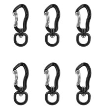 6X 360 Swivel Rotating Carabiner Clip,Multifunctional Aluminium Alloy Carabiner D Buckle for Outdoor Camping Hiking