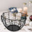 Iron Egg Storage Basket Snack Fruit Basket  Collection Ceramic Hen Ornaments Decoration Kitchen Accessories B 9